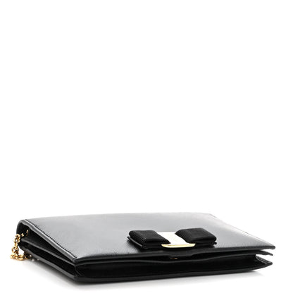 Salvatore Ferragamo Calfskin Vara Wallet On Chain Black 4 of 11