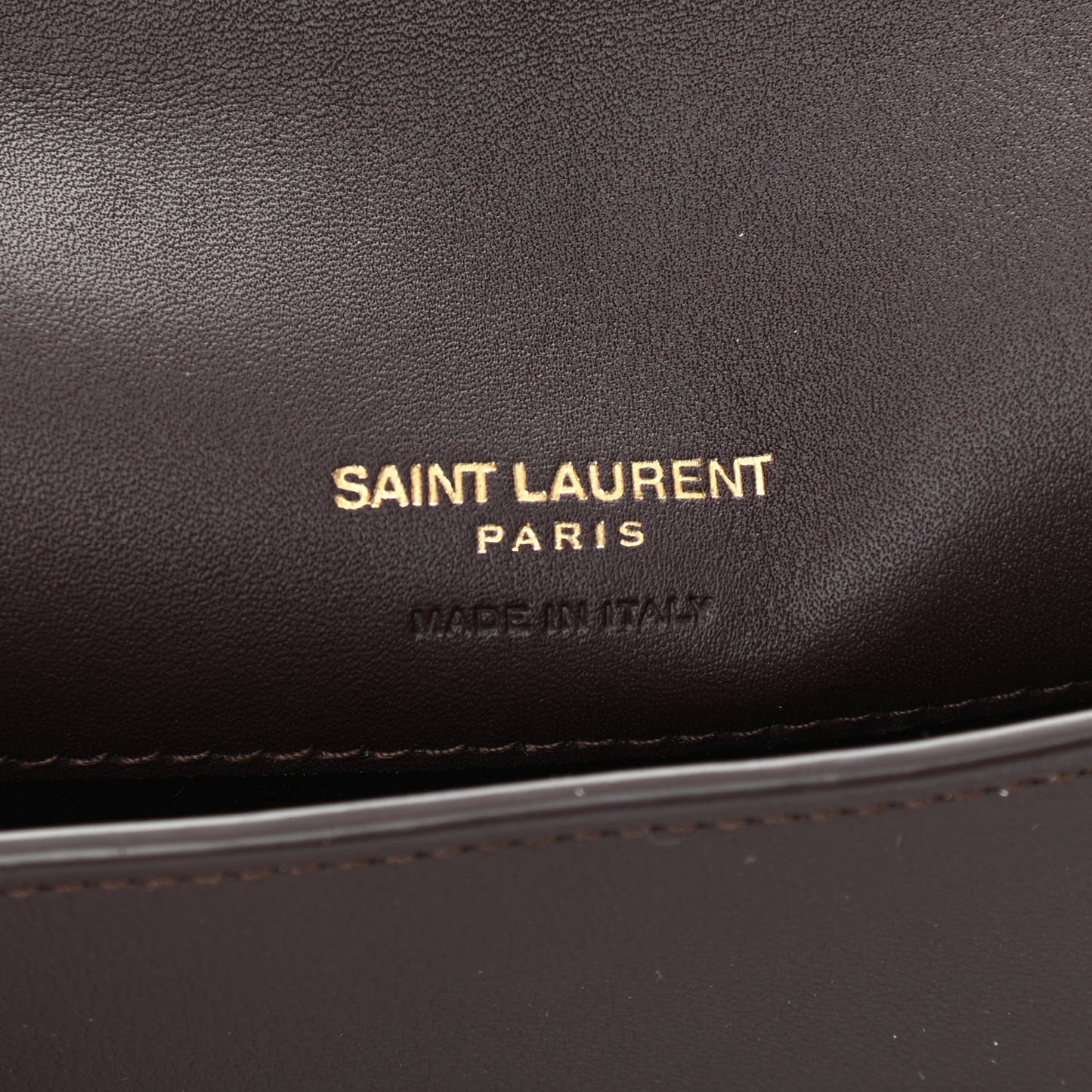 Lambskin Heart Embossed Monogram Chain Wallet Vintage Cognac