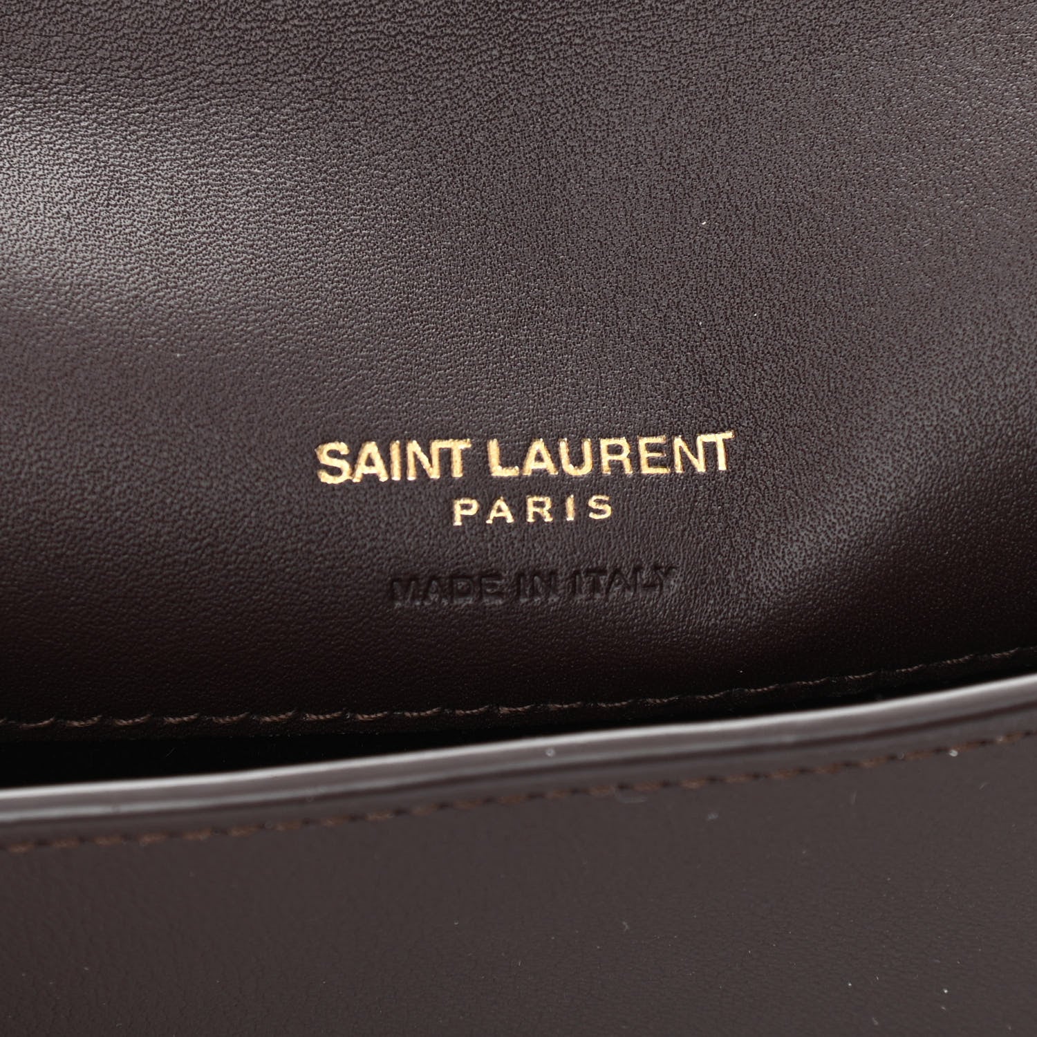 Saint Laurent Lambskin Heart Embossed Monogram Chain Wallet Vintage Cognac 6 of 9