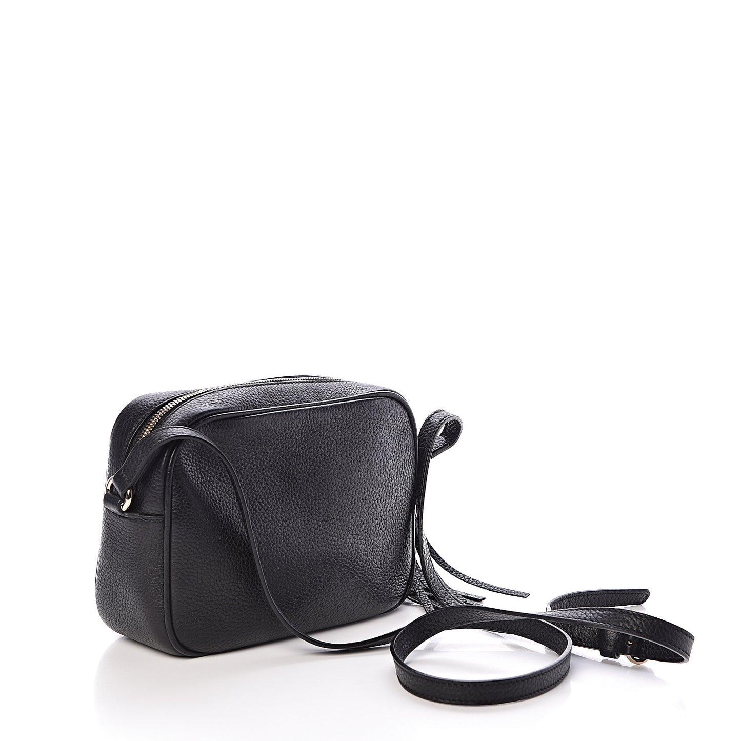 Pebbled Calfskin Small Soho Disco Bag Black