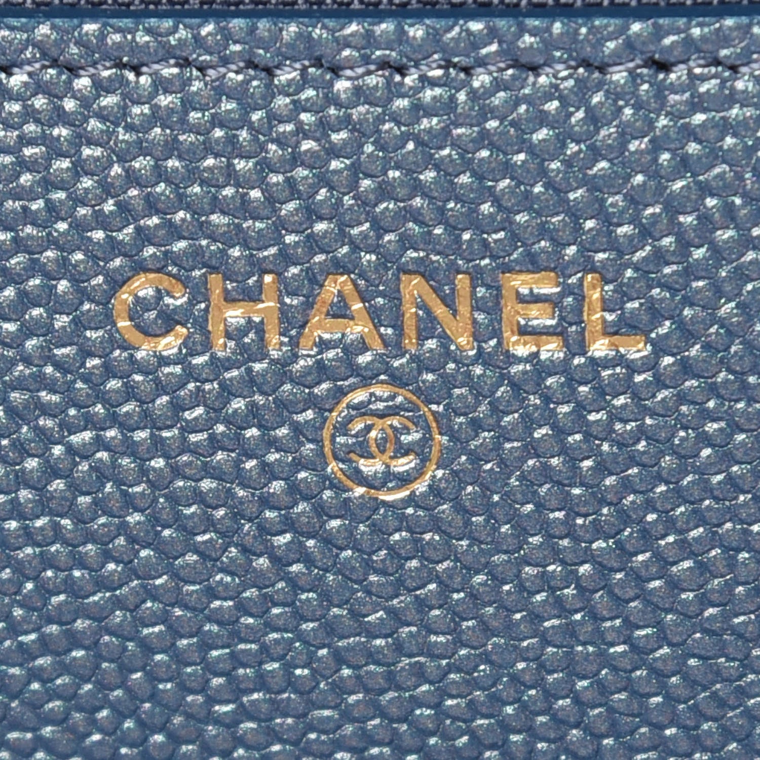 Chanel Iridescent Caviar Quilted Wallet On Chain WOC Dark Blue 8 of 11