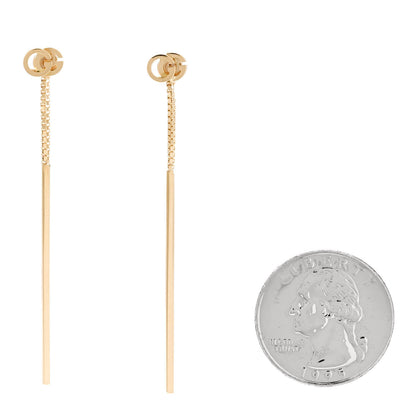 Gucci 18K Yellow Gold Running G Drop Chain Earrings 2 of 5