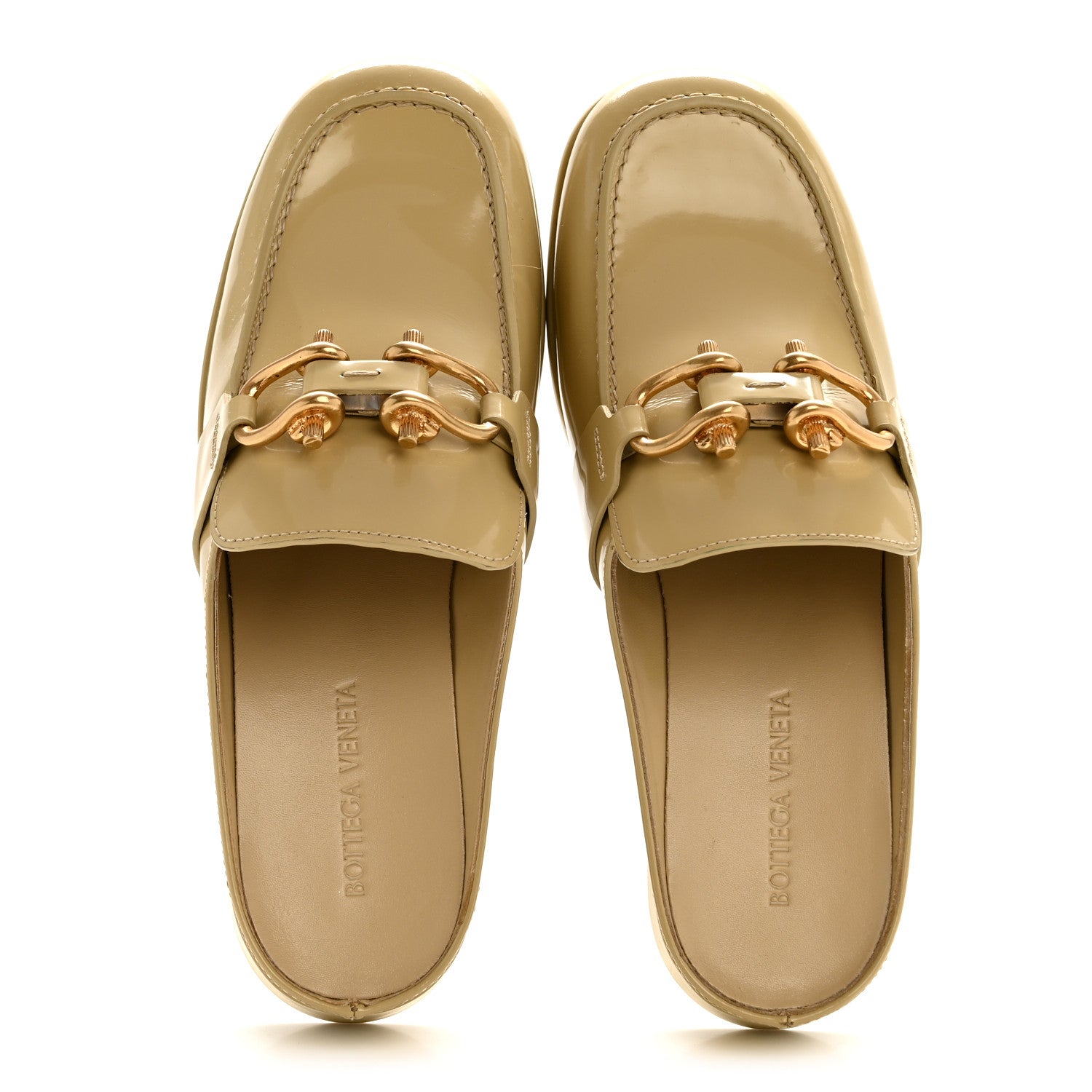 Bottega Veneta Soft Vinyl Calfskin Monsieur Loafers 38 Cane Sugar 2 of 10
