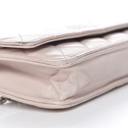 Chanel Lambskin Quilted Wallet On Chain WOC Rose Pale 17 of 26
