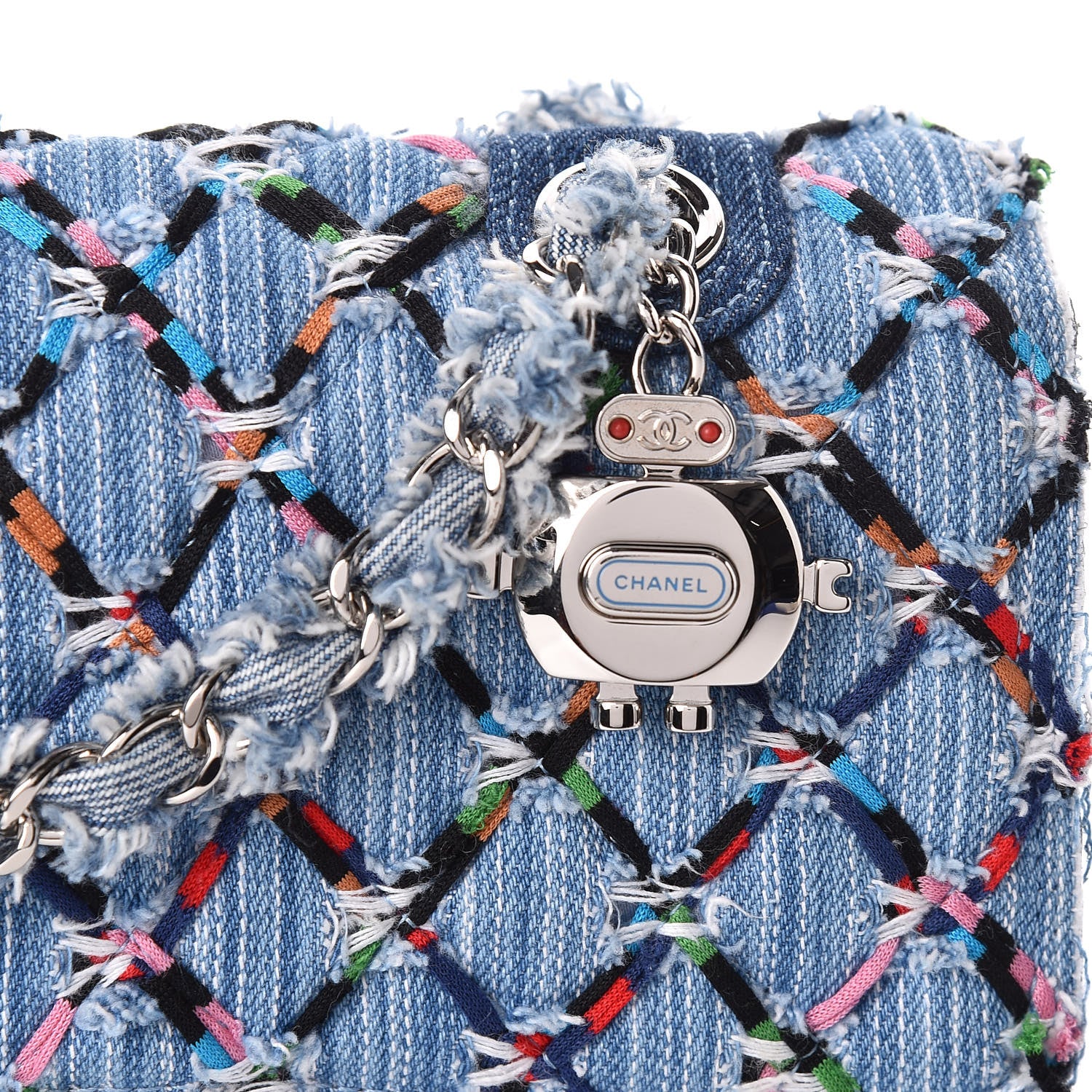 Chanel Woven Denim Medium Flap Multicolor 11 of 11