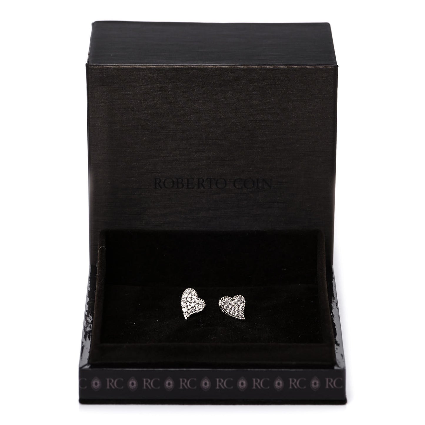 18K White Gold Diamond Tiny Treasures Heart Stud Earrings