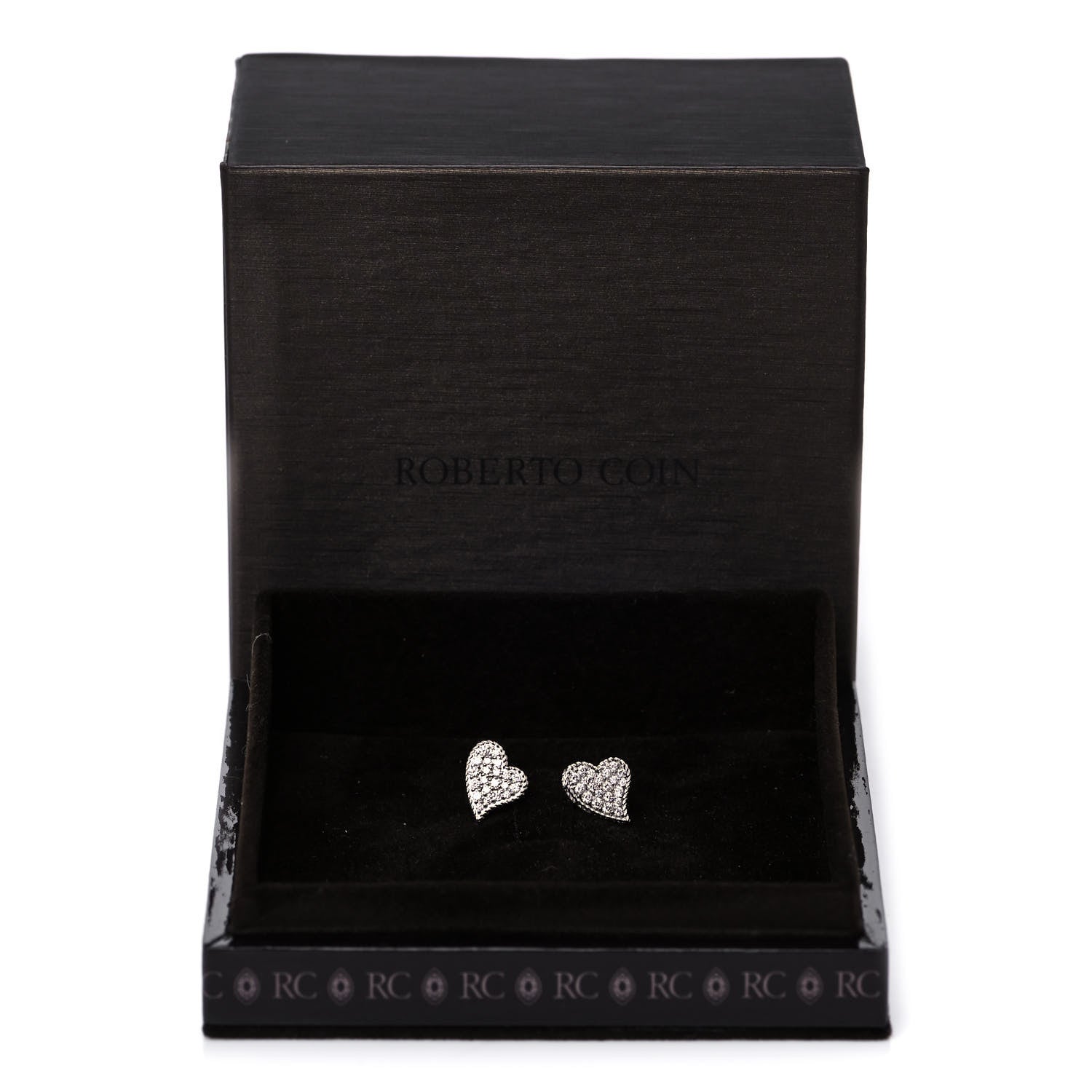 Roberto Coin 18K White Gold Diamond Tiny Treasures Heart Stud Earrings 7 of 7