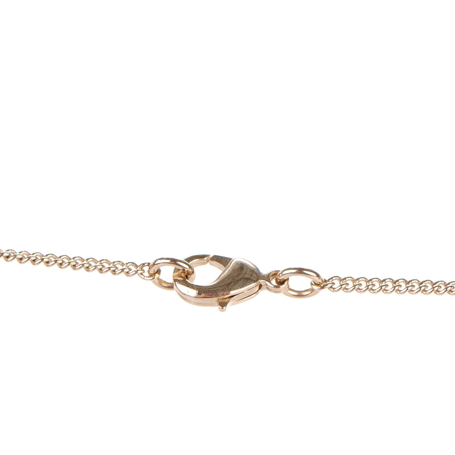 Chanel Metal Quilted CC Pendant Necklace Gold White 4 of 5
