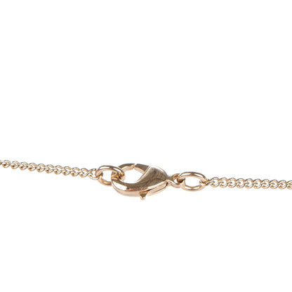 Chanel Metal Quilted CC Pendant Necklace Gold White 4 of 5