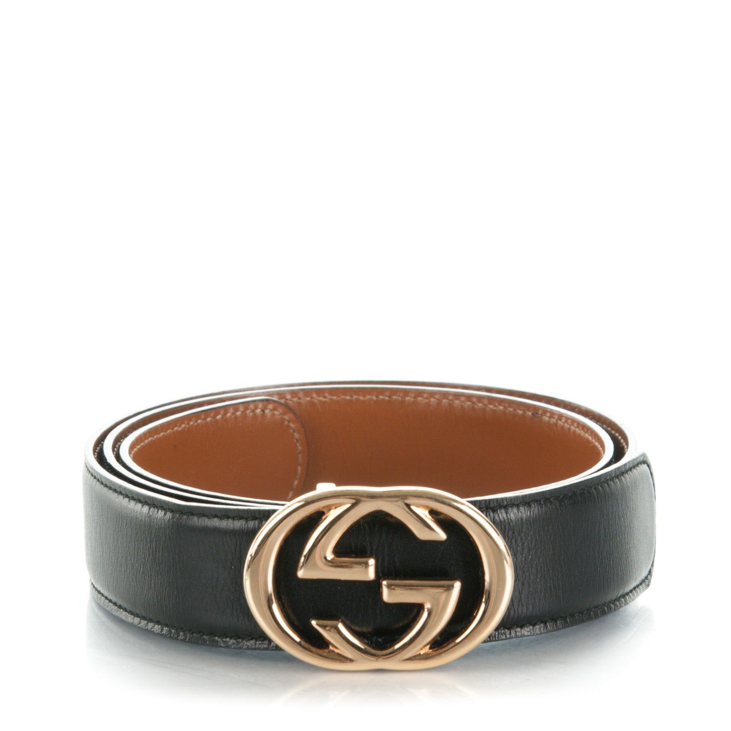 Gucci Calfskin Interlocking G Belt 75 30 Black 1 of 5