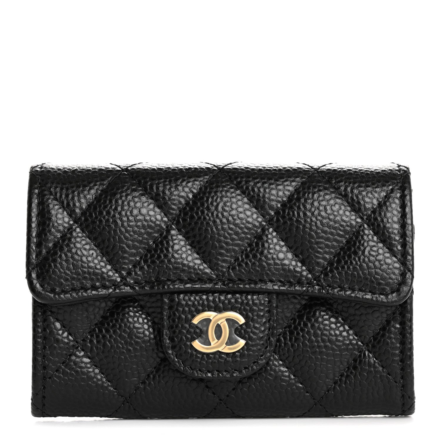 Chanel Caviar Quilted Flap Card Holder Wallet Black 1 of 10