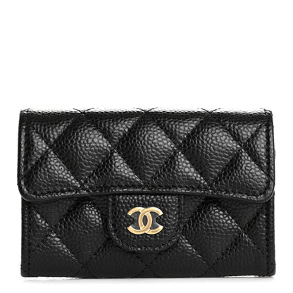 Chanel Caviar Quilted Flap Card Holder Wallet Black 1 of 10