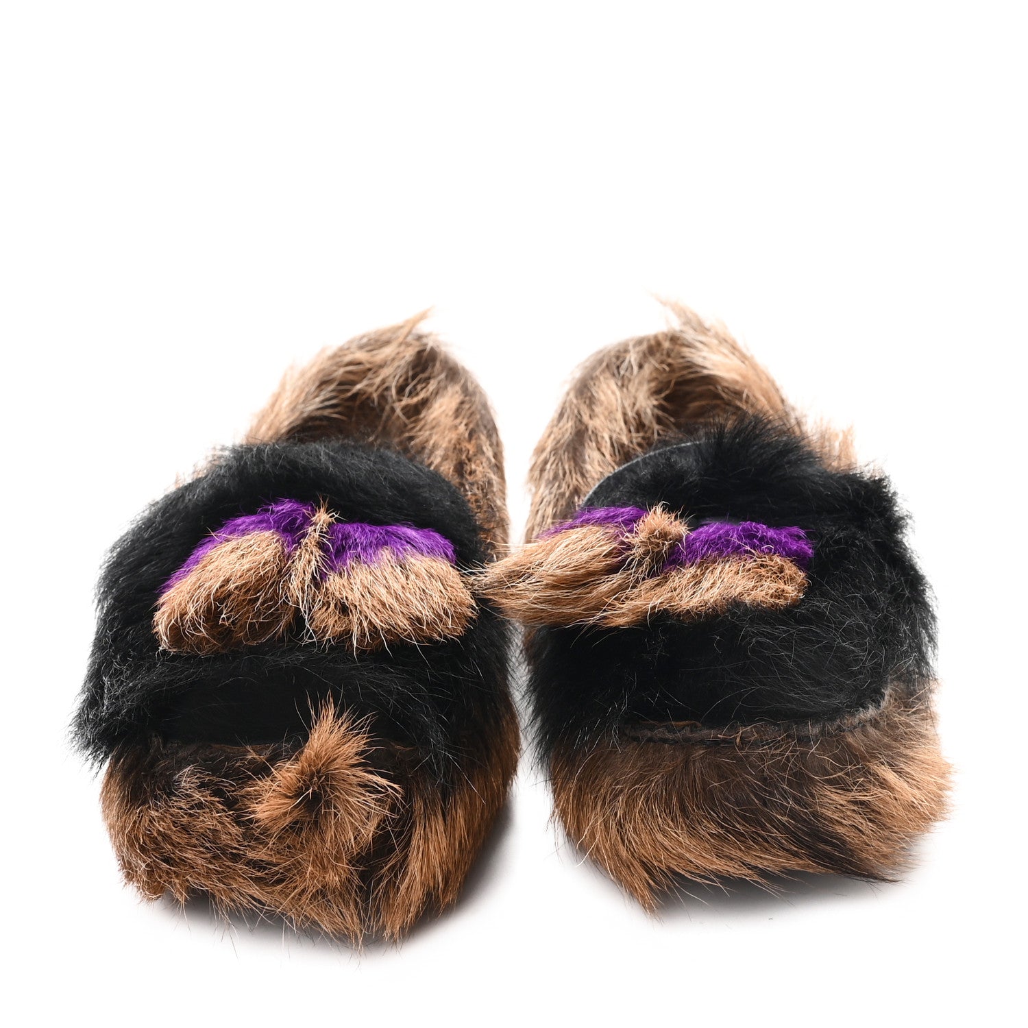 Prada Goat Hair Runway Slippers 35.5 Black Naturale Petunia 3 of 10