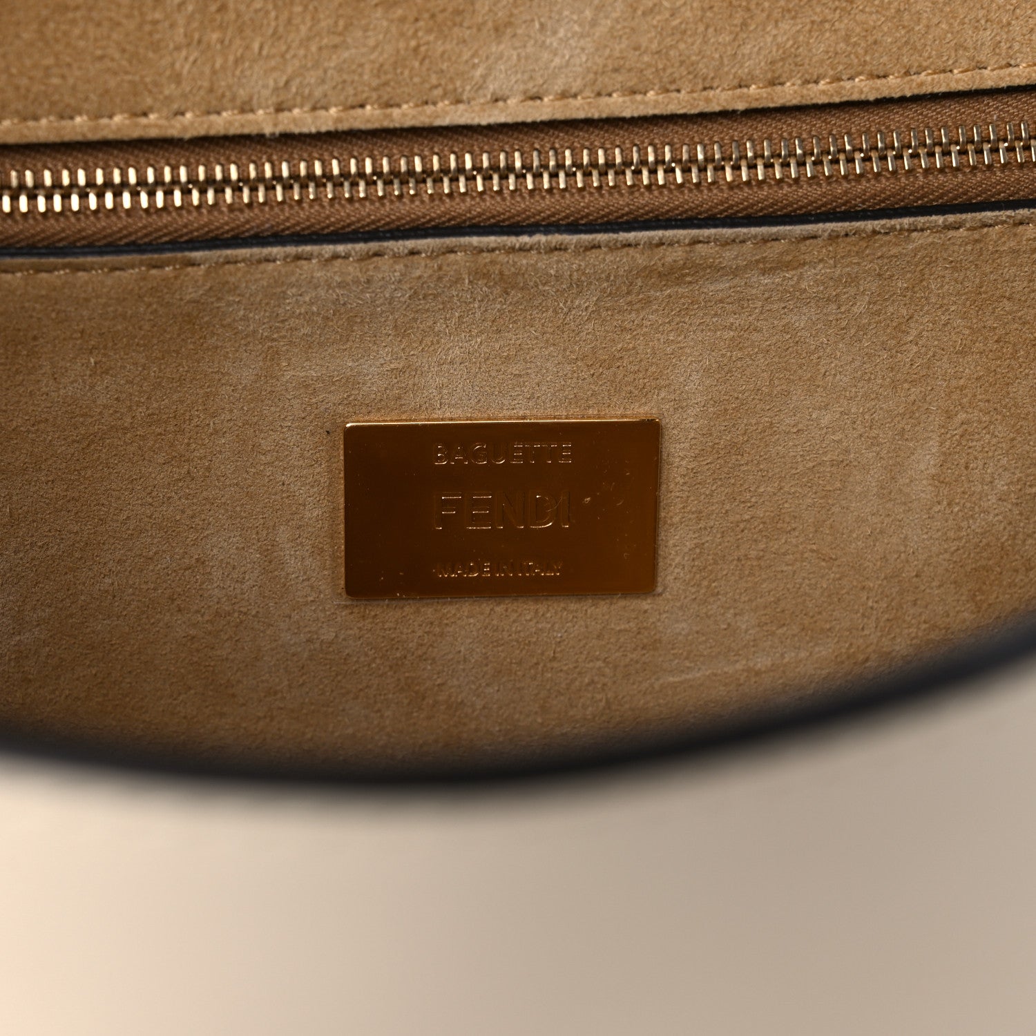 Fendi Vitello King Metal Stitch Baguette Pergamena 6 of 16