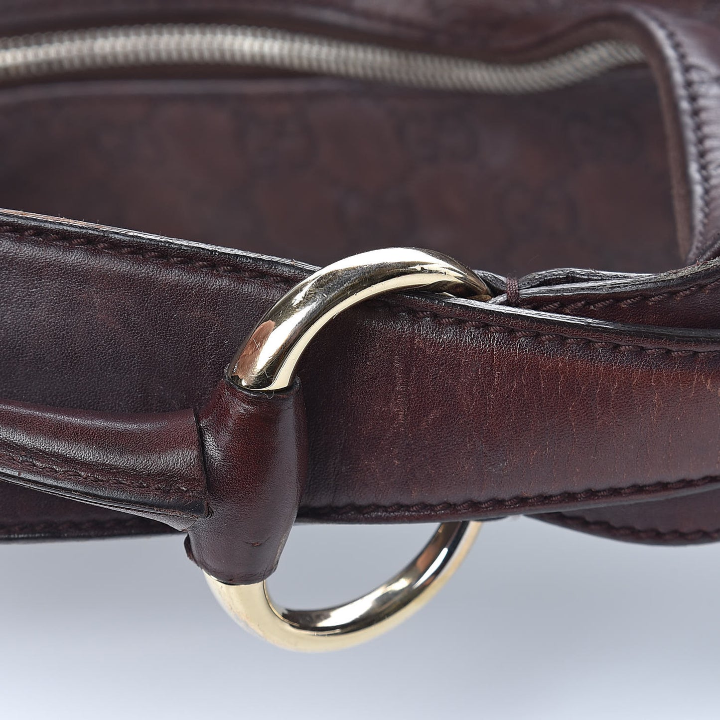 Calfskin Medium Horsebit Chain Hobo Brown