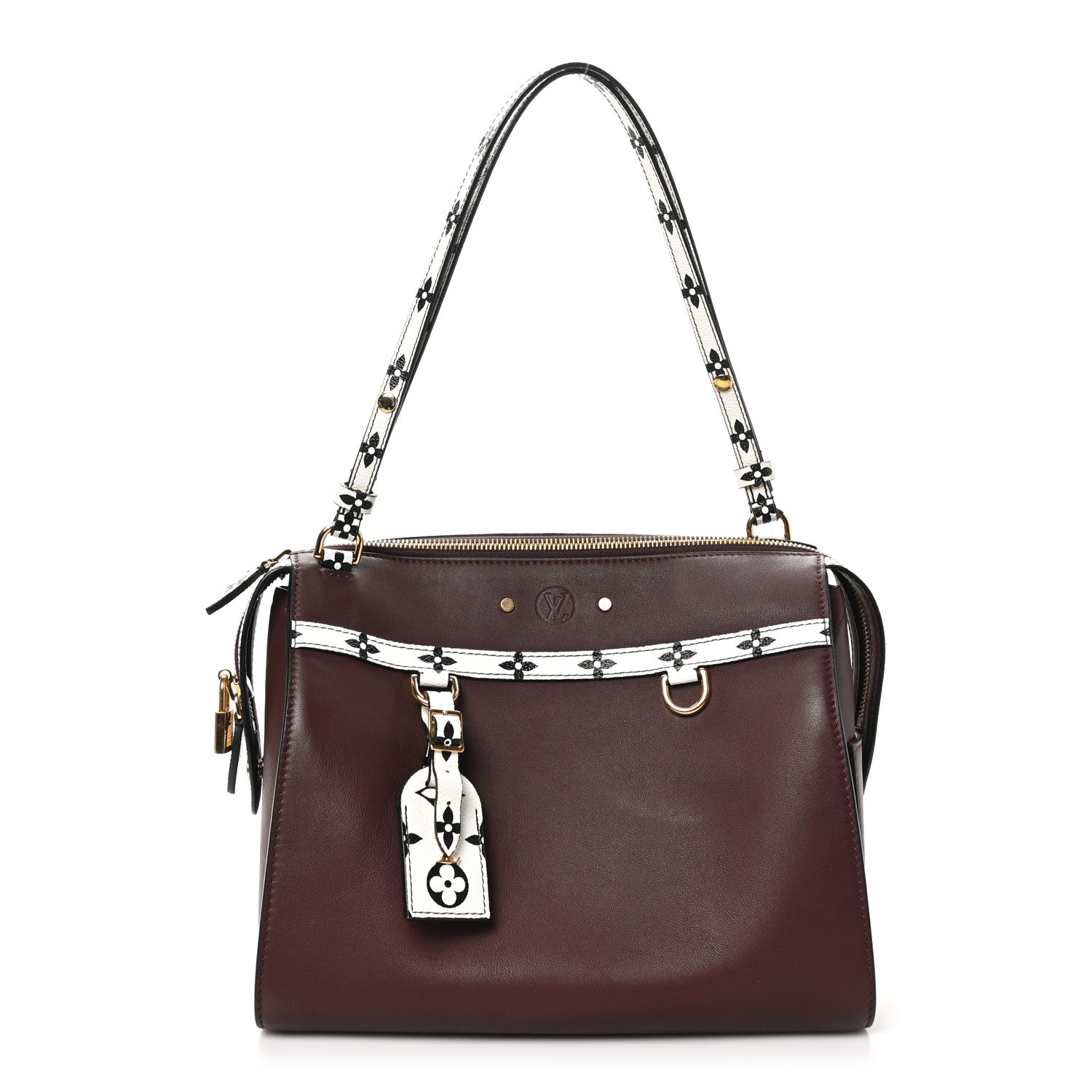 Louis Vuitton Calfskin Colored Monogram Speedy Amazon Chocolate White 1 of 9