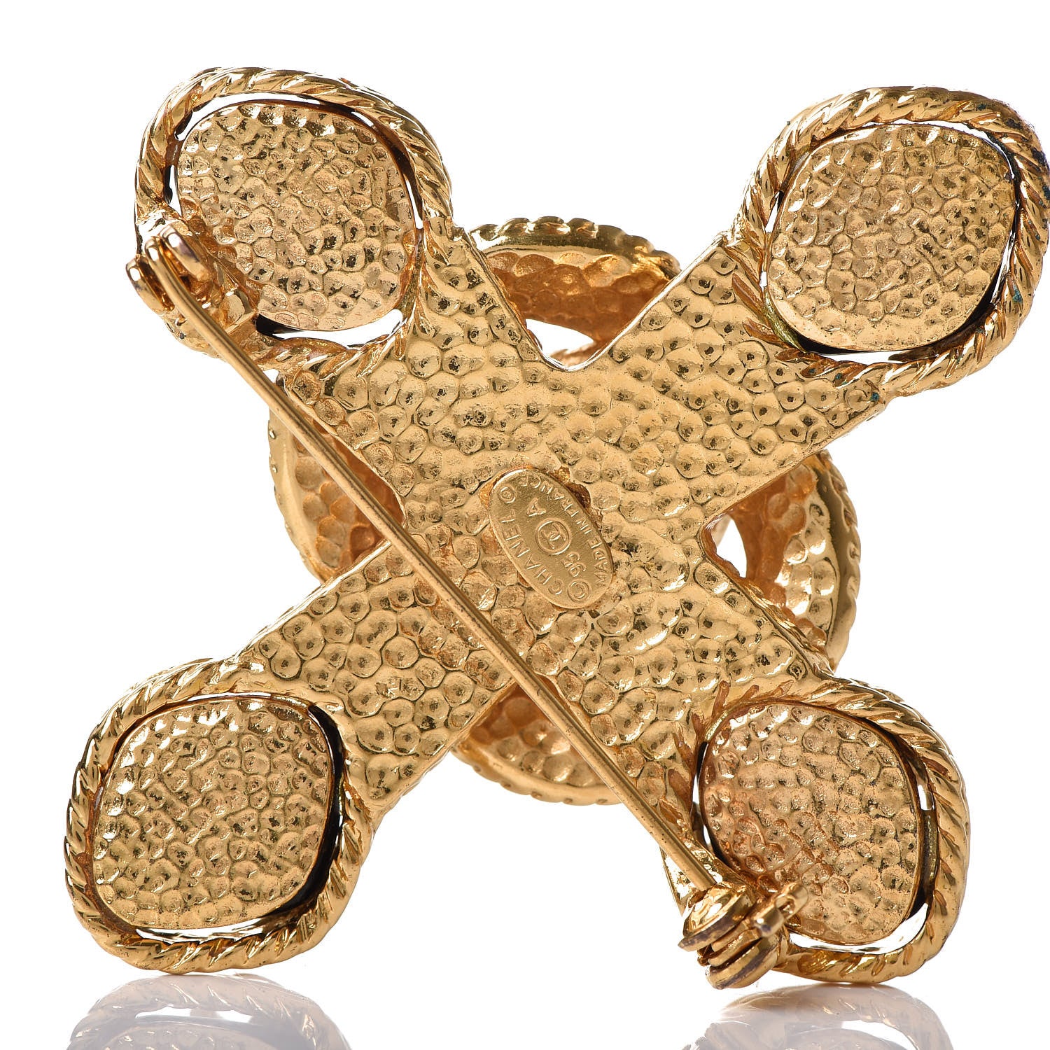 Chanel CC Brooch Black Gold 4 of 6