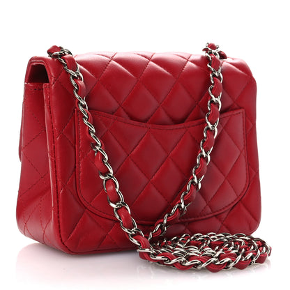 Chanel Lambskin Quilted Mini Square Flap Red 3 of 11