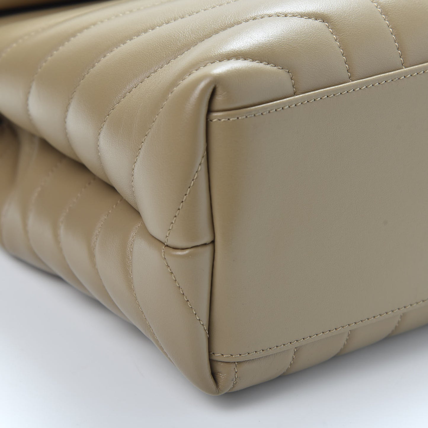 Calfskin Y Quilted Monogram Medium Loulou Chain Satchel Dark Latte