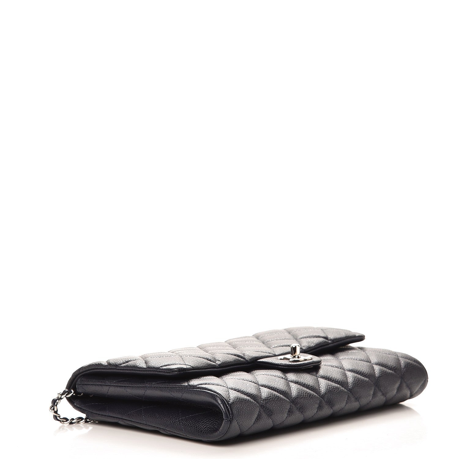 Chanel Caviar Clutch with Chain Flap Navy Blue 4 of 8