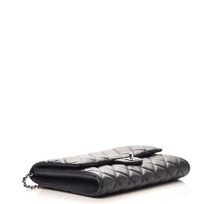 Chanel Caviar Clutch with Chain Flap Navy Blue 4 of 8