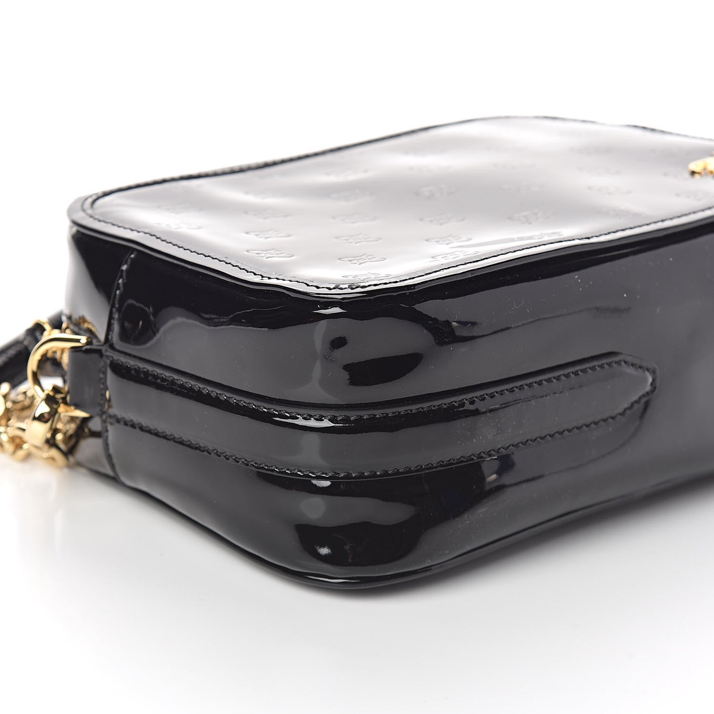 Vitello Vernice Mou Karligraphy Embossed Camera Case Black