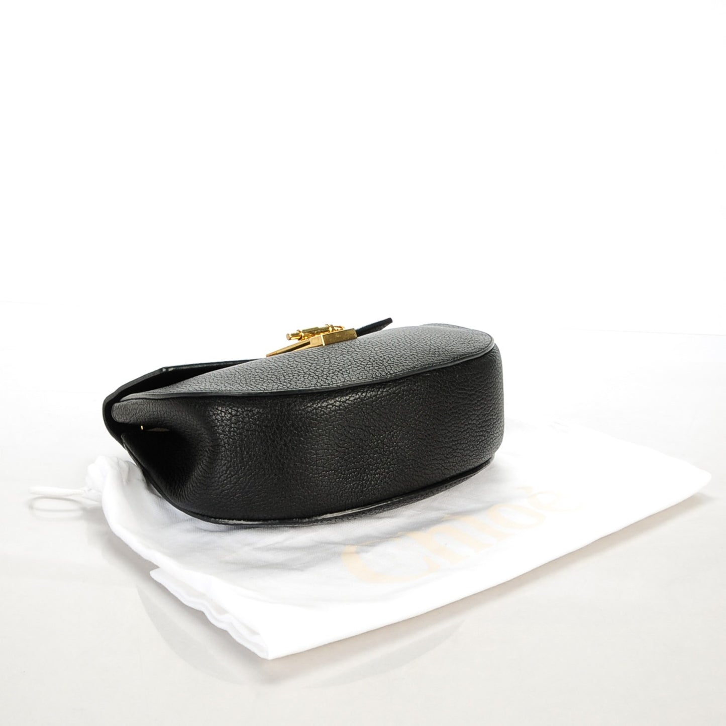 Grained Lambskin Medium Drew Shoulder Bag Black