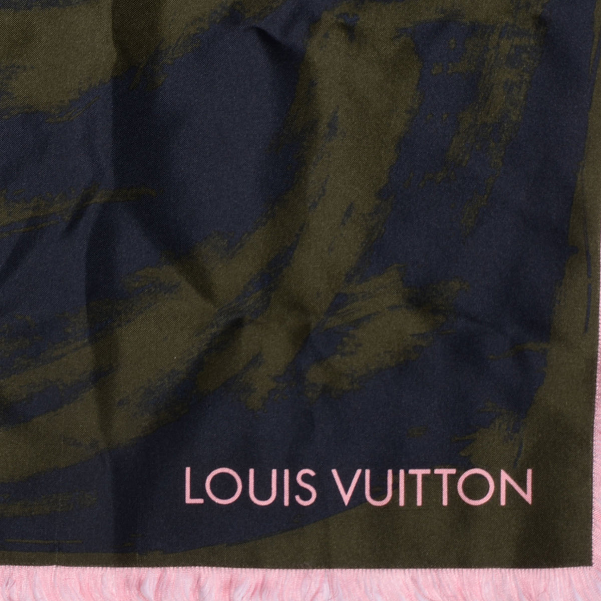 Louis Vuitton Silk Arty Flower Scarf Green Pink 1 of 3