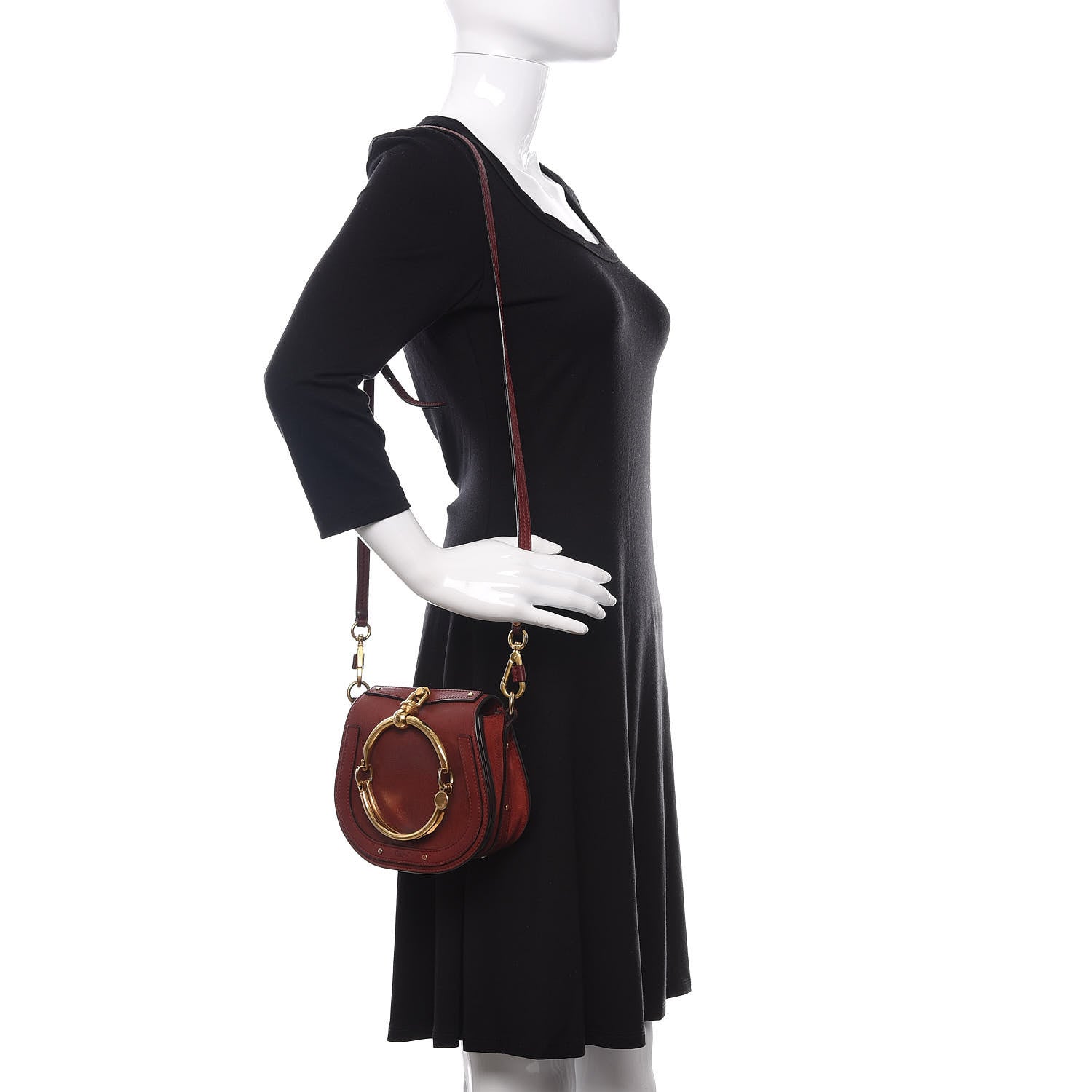 Chloe Calfskin Small Nile Bracelet Bag Sienna Red 2 of 13