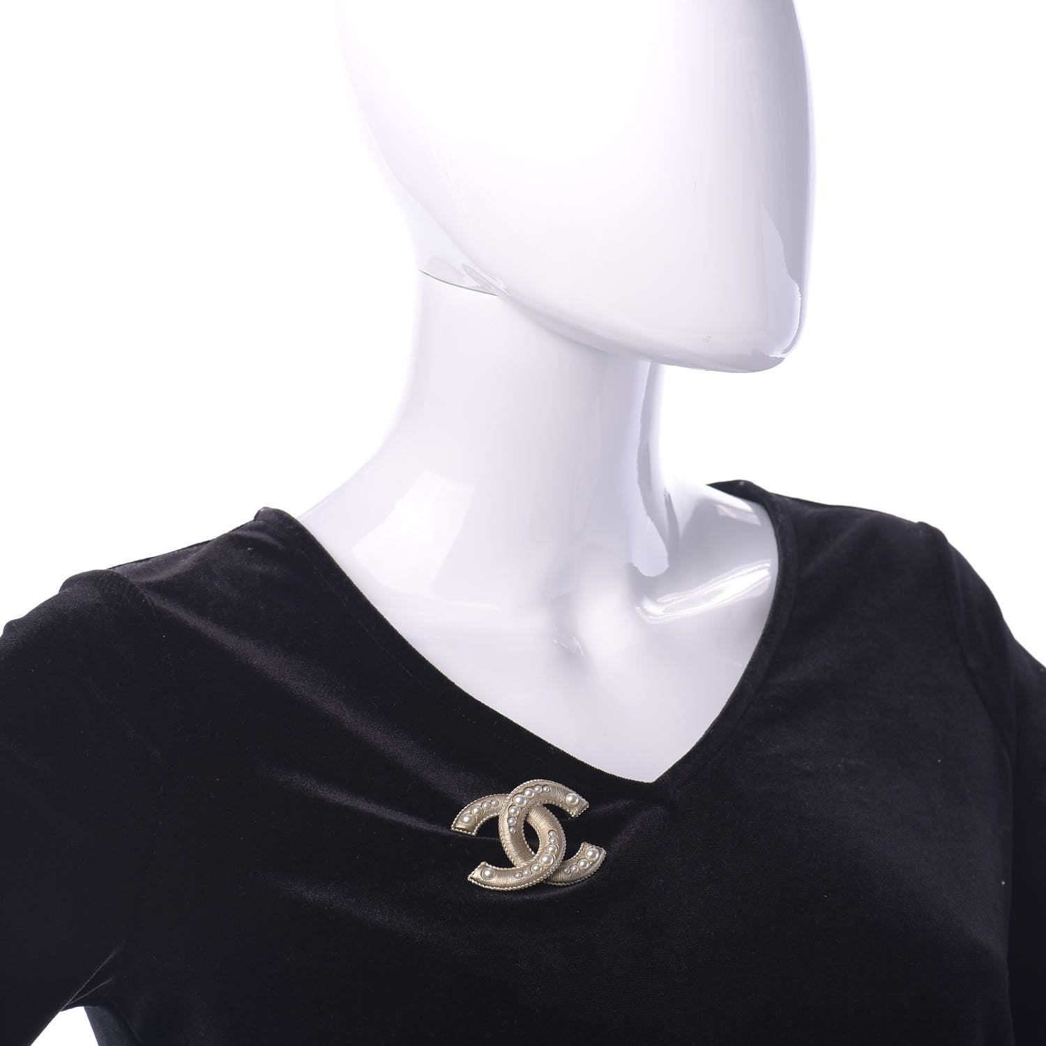 Chanel Pearl CC Brooch Gold 2 of 5