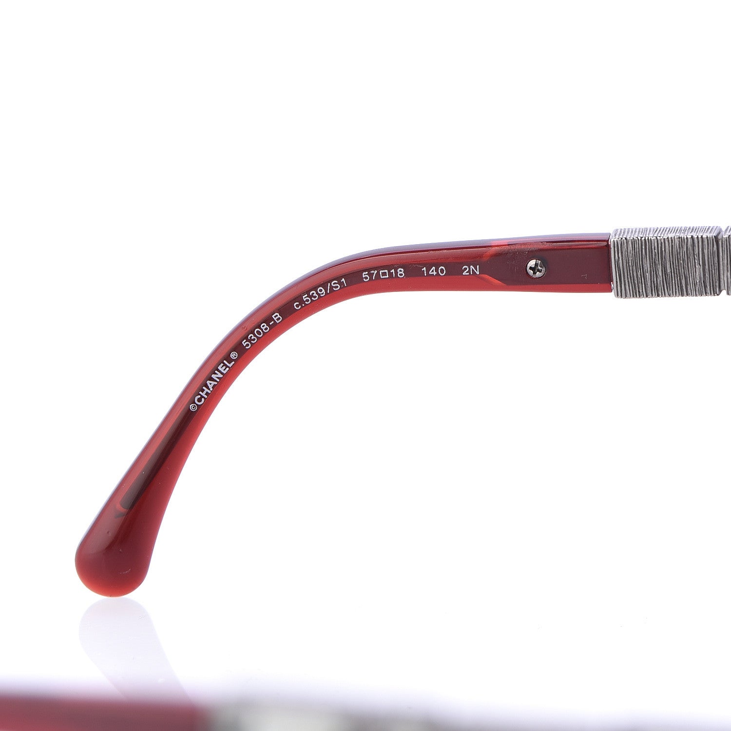 Chanel Crystal Baguette CC Square Sunglasses 5308 Red 6 of 7