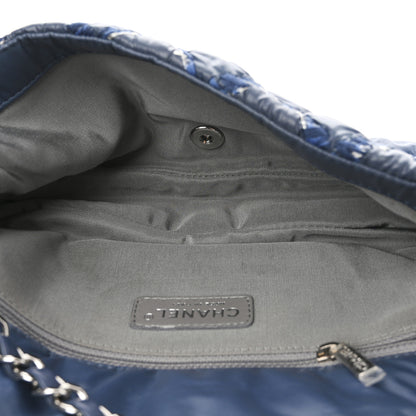 Chanel Nylon Quilted Medium Tweed on Stitch Bubble Flap Blue 5 of 11
