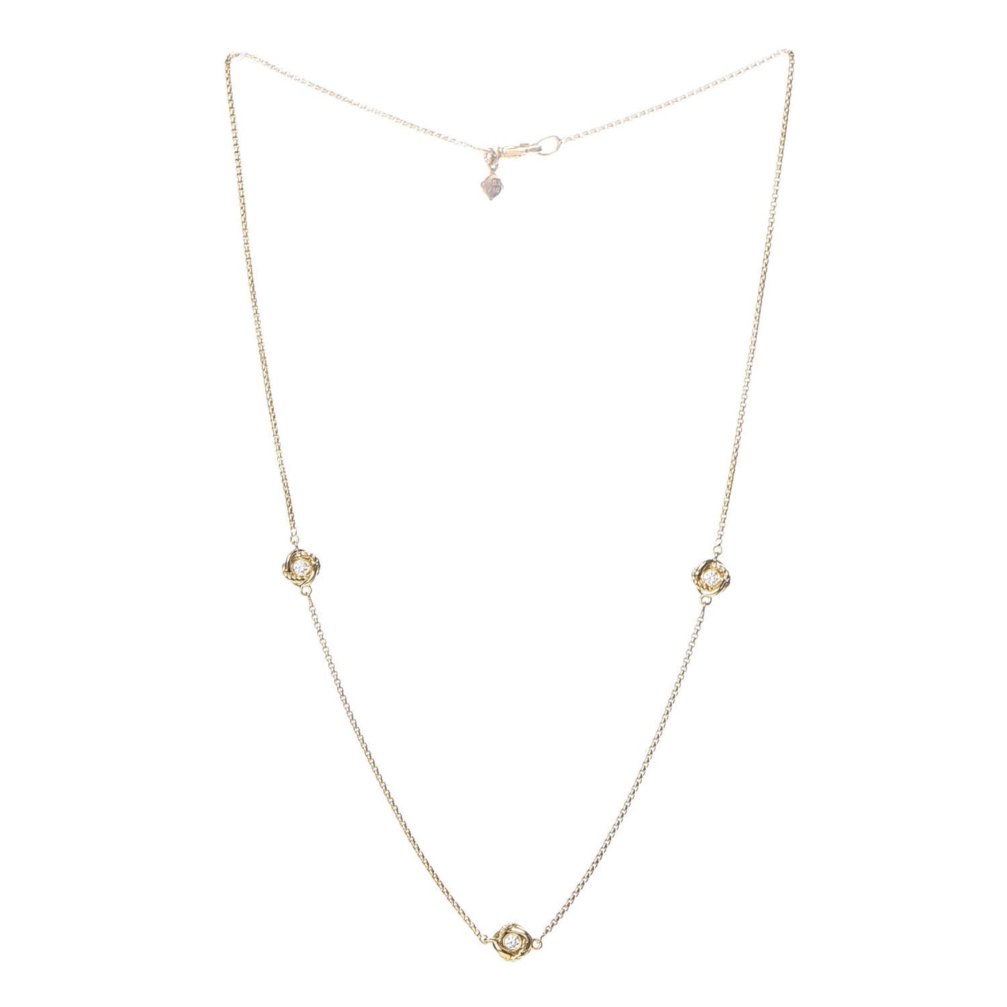 18K Yellow Gold Diamond Infinity Necklace