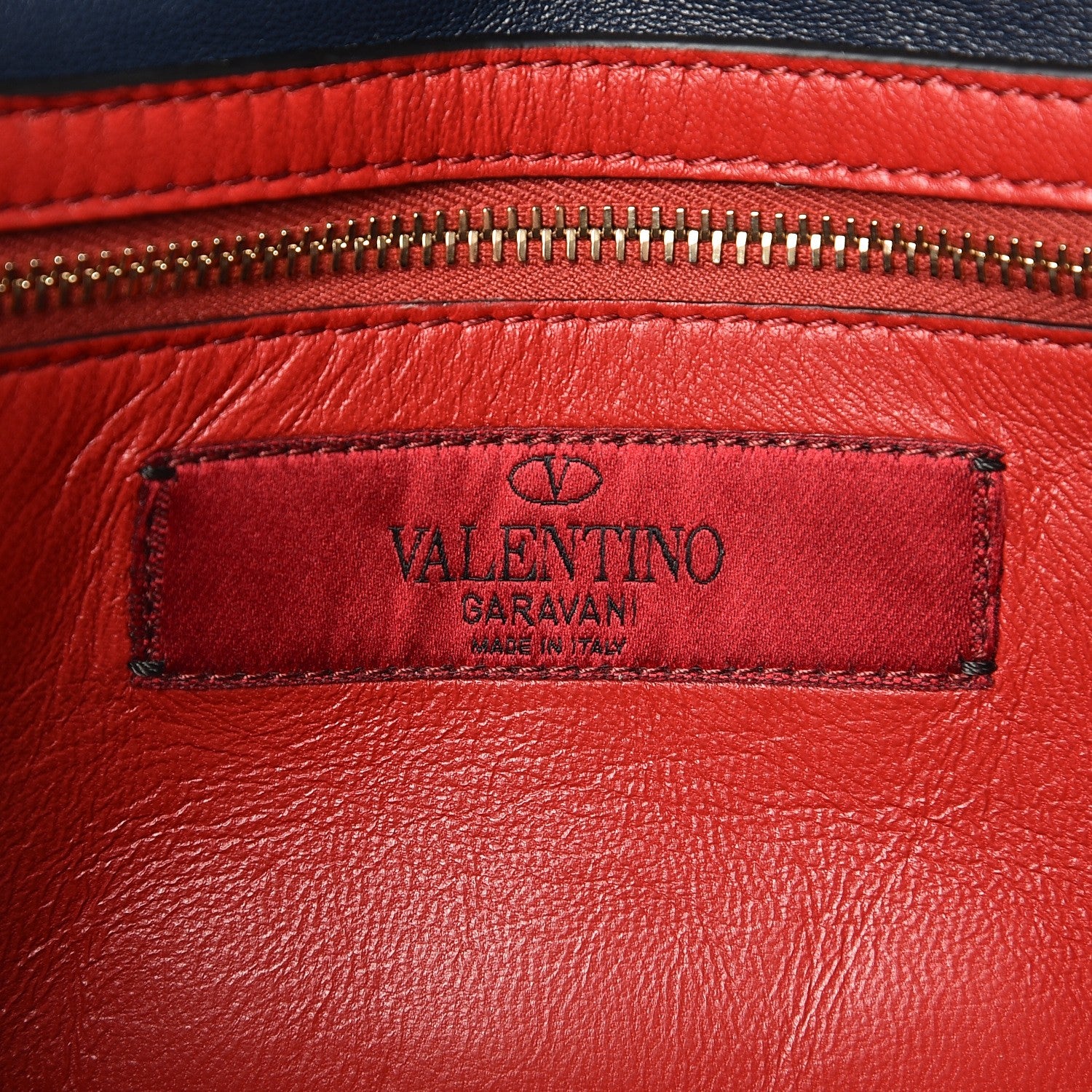 Valentino Garavani Nappa Rockstud Spike Wallet on Chain Marine 6 of 7