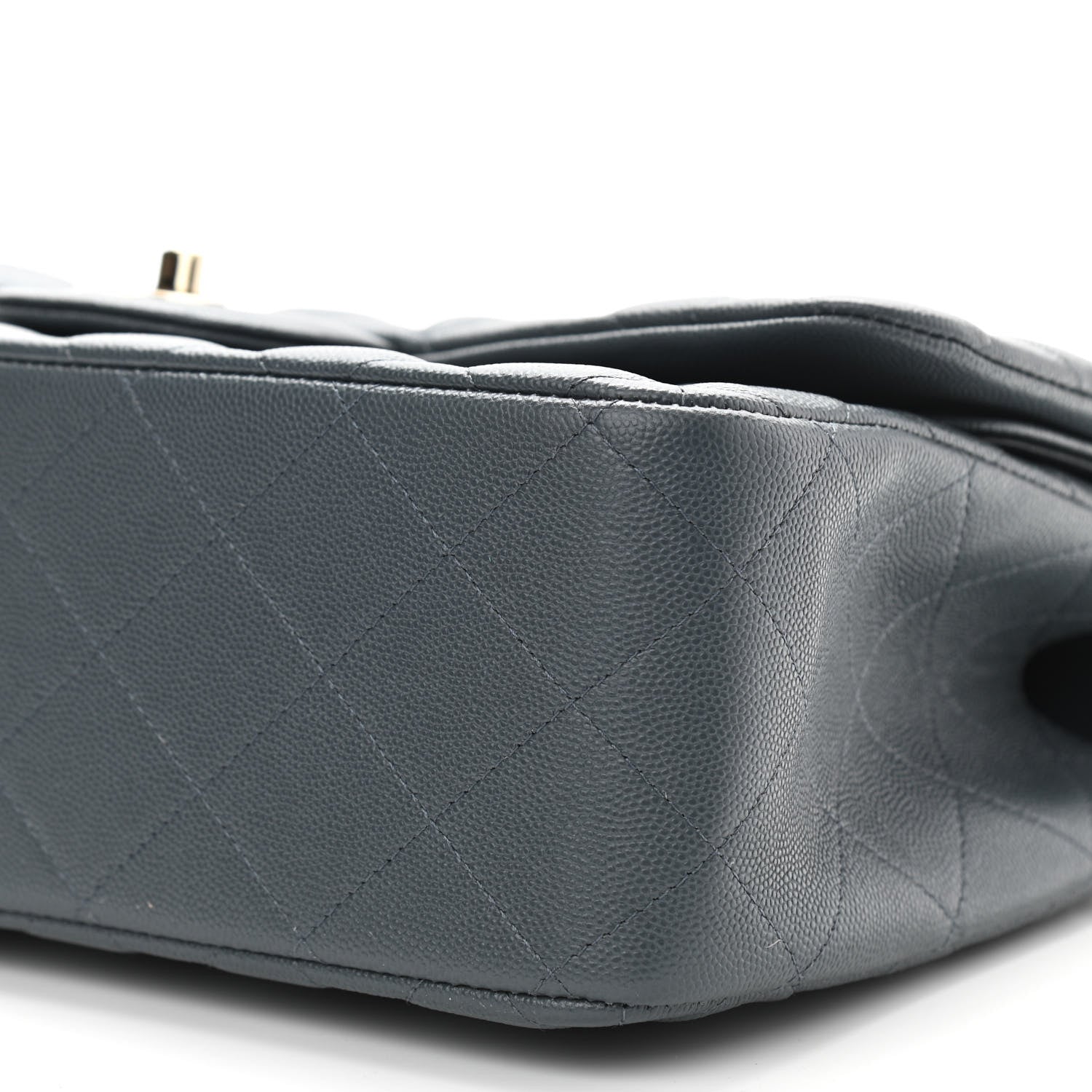 Chanel Caviar Quilted Jumbo Double Flap Grey 10 of 11