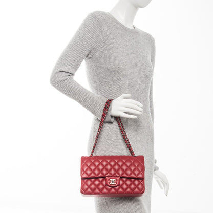 Chanel Lambskin Quilted Medium Double Flap Red 2 of 7