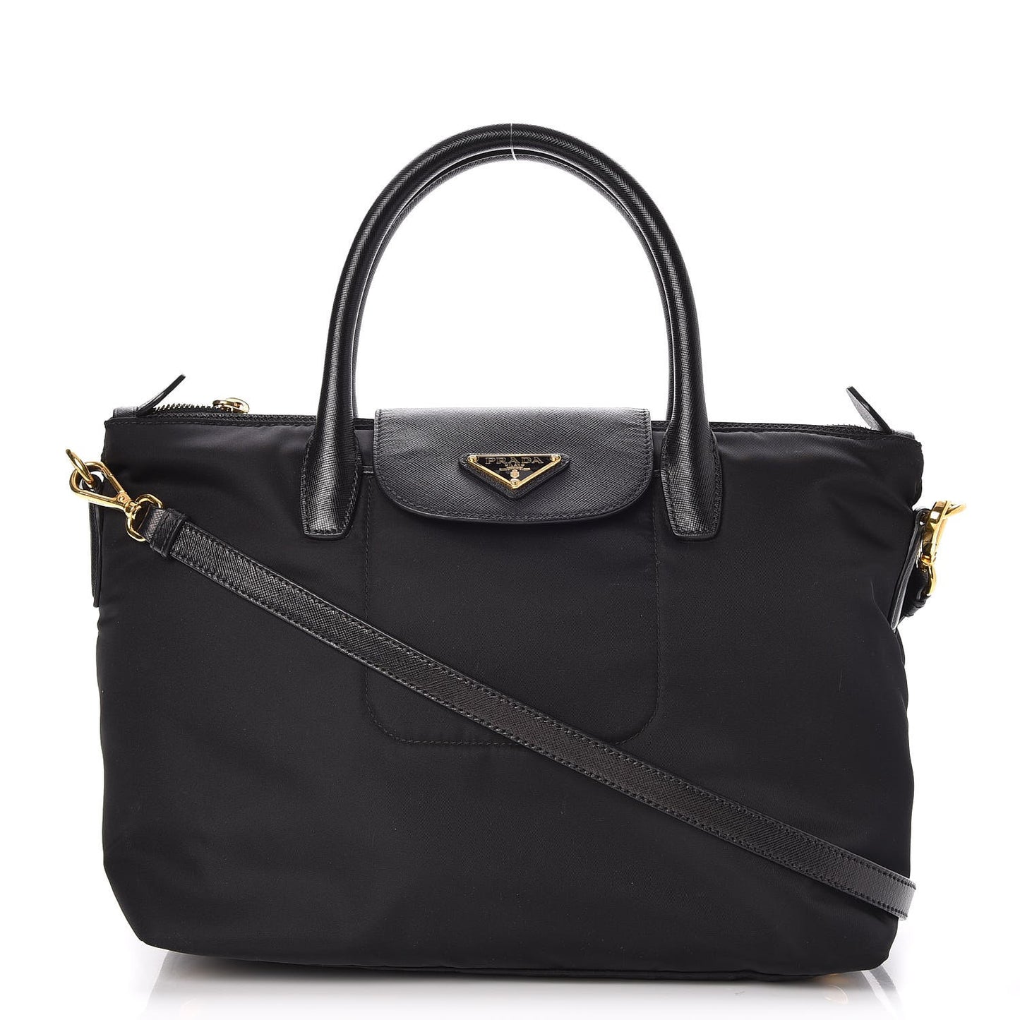 Saffiano Tessuto Nylon Tote Nero Black
