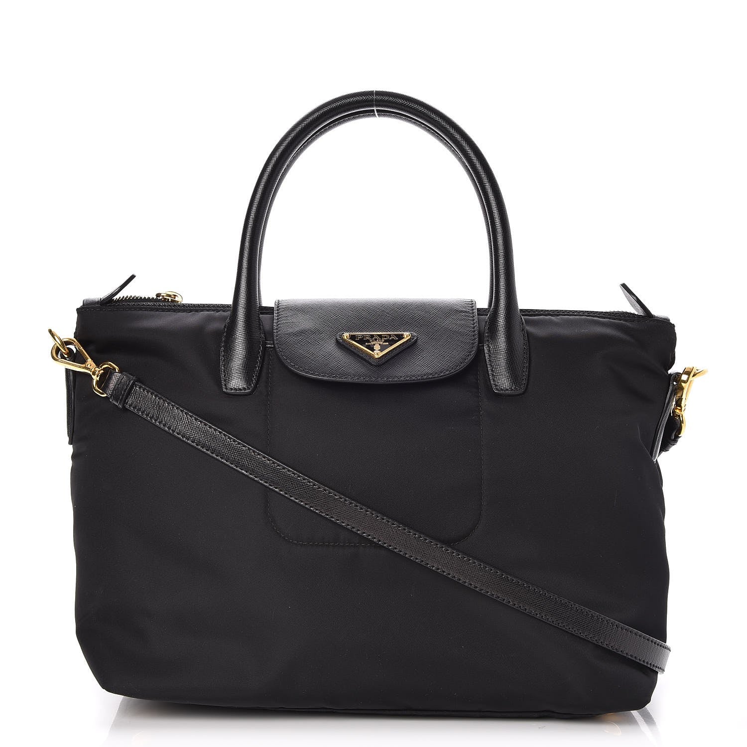 Prada Saffiano Tessuto Nylon Tote Nero Black 1 of 9