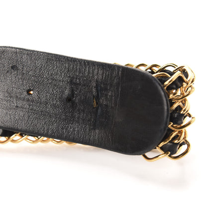 Chanel Lambskin Chain Wide CC Belt 95 38 Black Gold 4 of 5