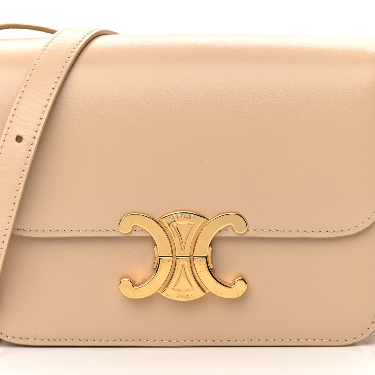 Celine Shiny Calfskin Teen Triomphe Nude 10 of 23