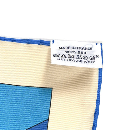 Hermes Silk Alternateur Scarf 90  Cyclamen Jaune Bleu 4 of 4