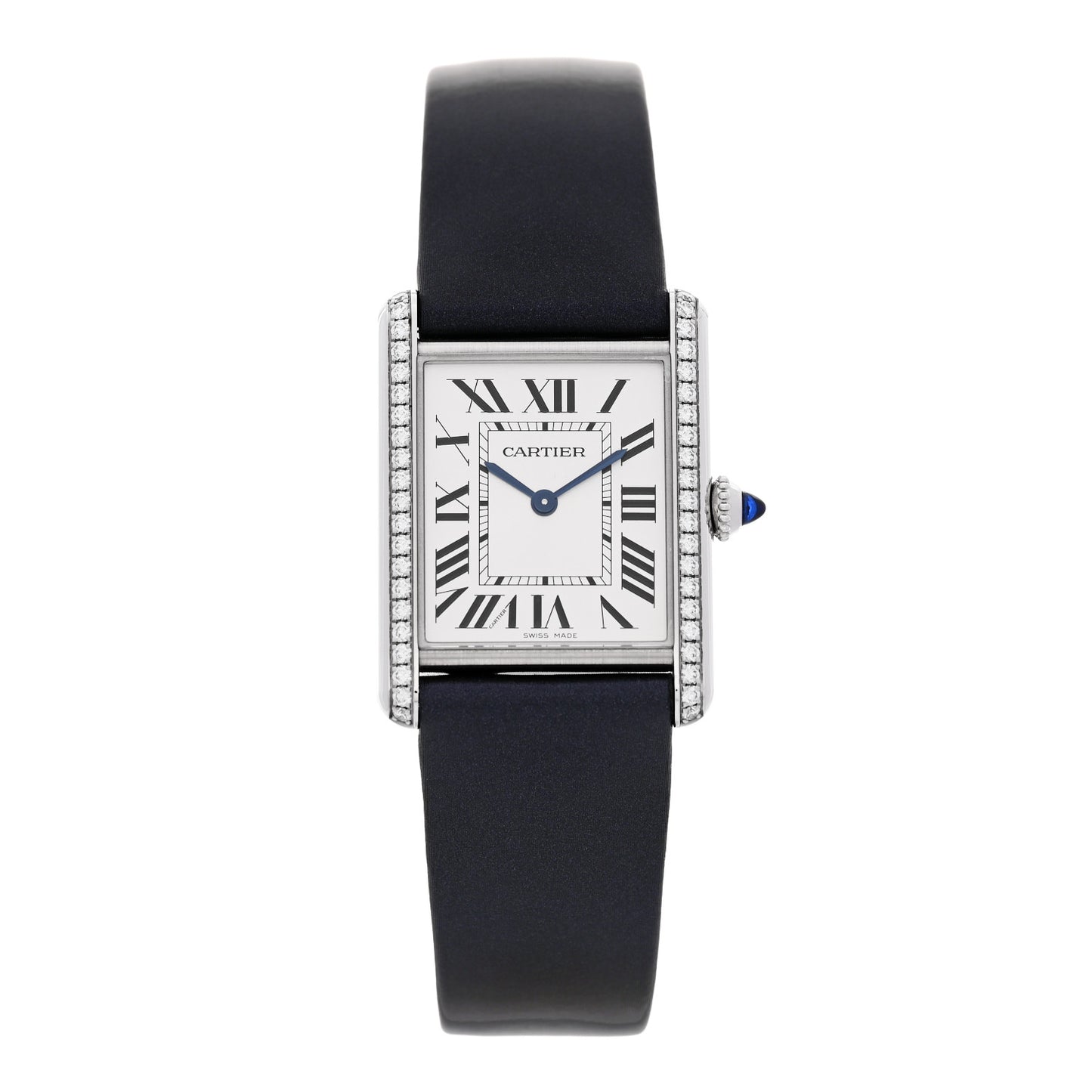 Stainless Steel Satin Diamond 25mm Must de Cartier Tank Quartz Watch
