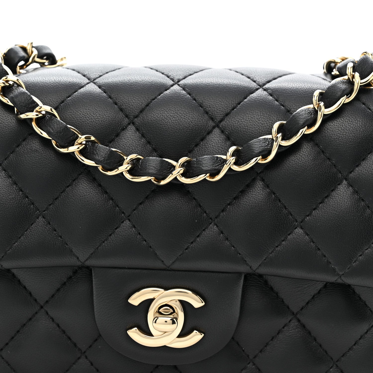 Chanel Lambskin Quilted Mini Rectangular Flap Black 8 of 11