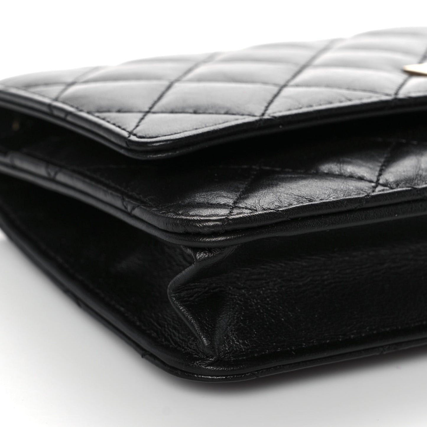 Aged Calfskin Quilted Reissue Wallet On Chain WOC Black