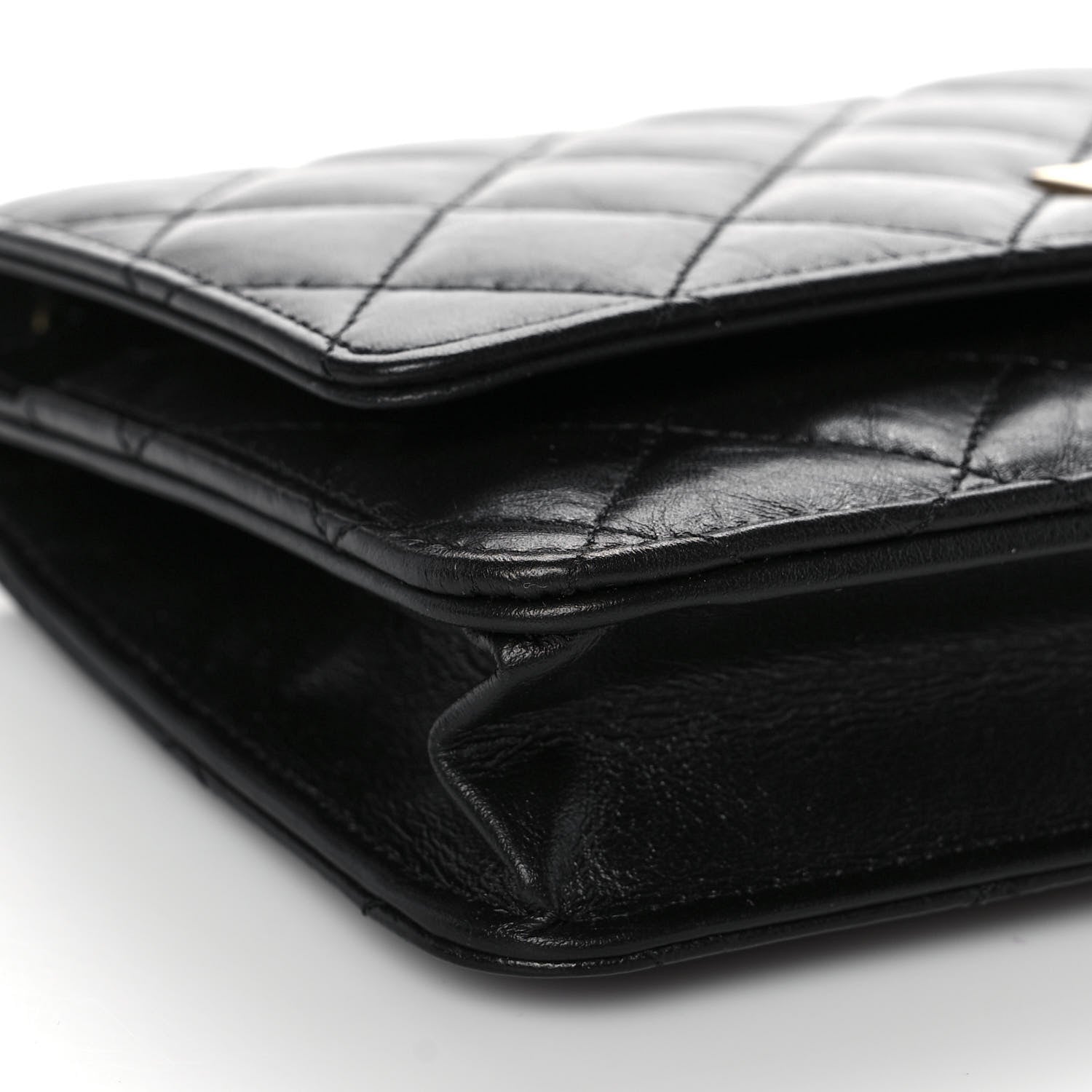 Chanel Aged Calfskin Quilted Reissue Wallet On Chain WOC Black 9 of 11