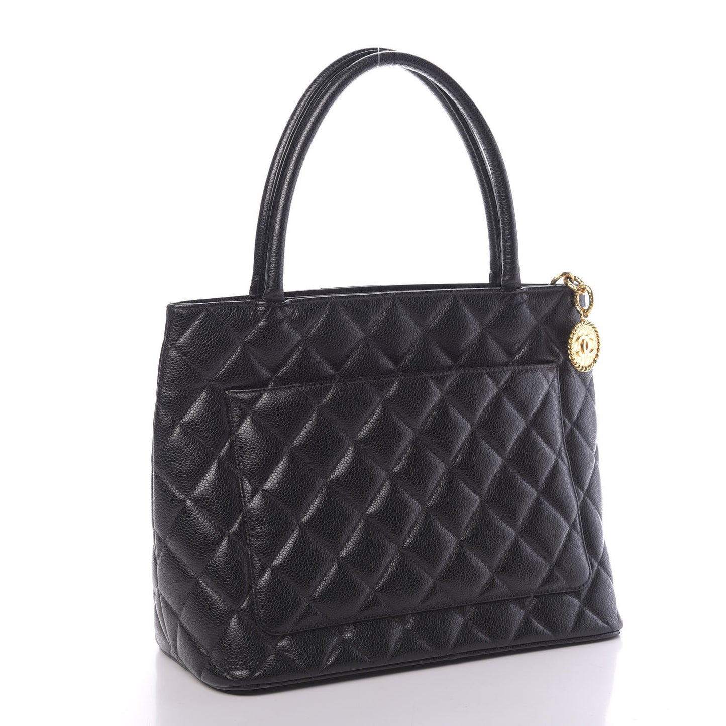 Caviar Quilted Medallion Tote Black