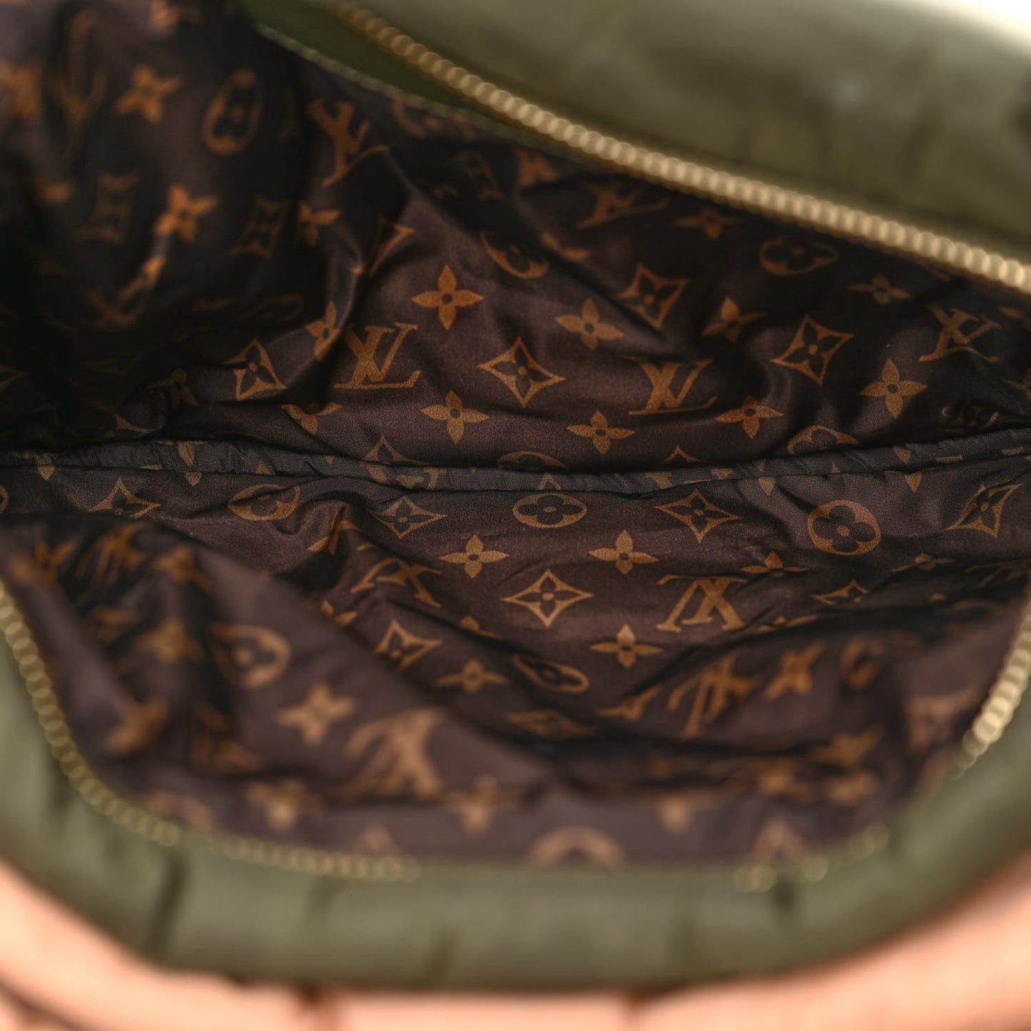 Econyl Monogram Pillow Maxi Multi Pochette Accessories Kaki Beige