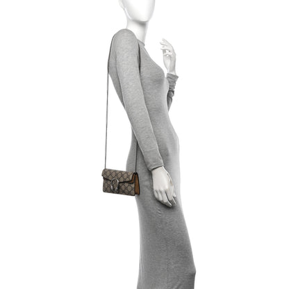 Gucci GG Supreme Monogram Super Mini Dionysus Shoulder Bag Taupe 2 of 12