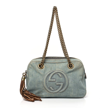 Gucci Denim Small Soho Bowler Blue 1 of 9