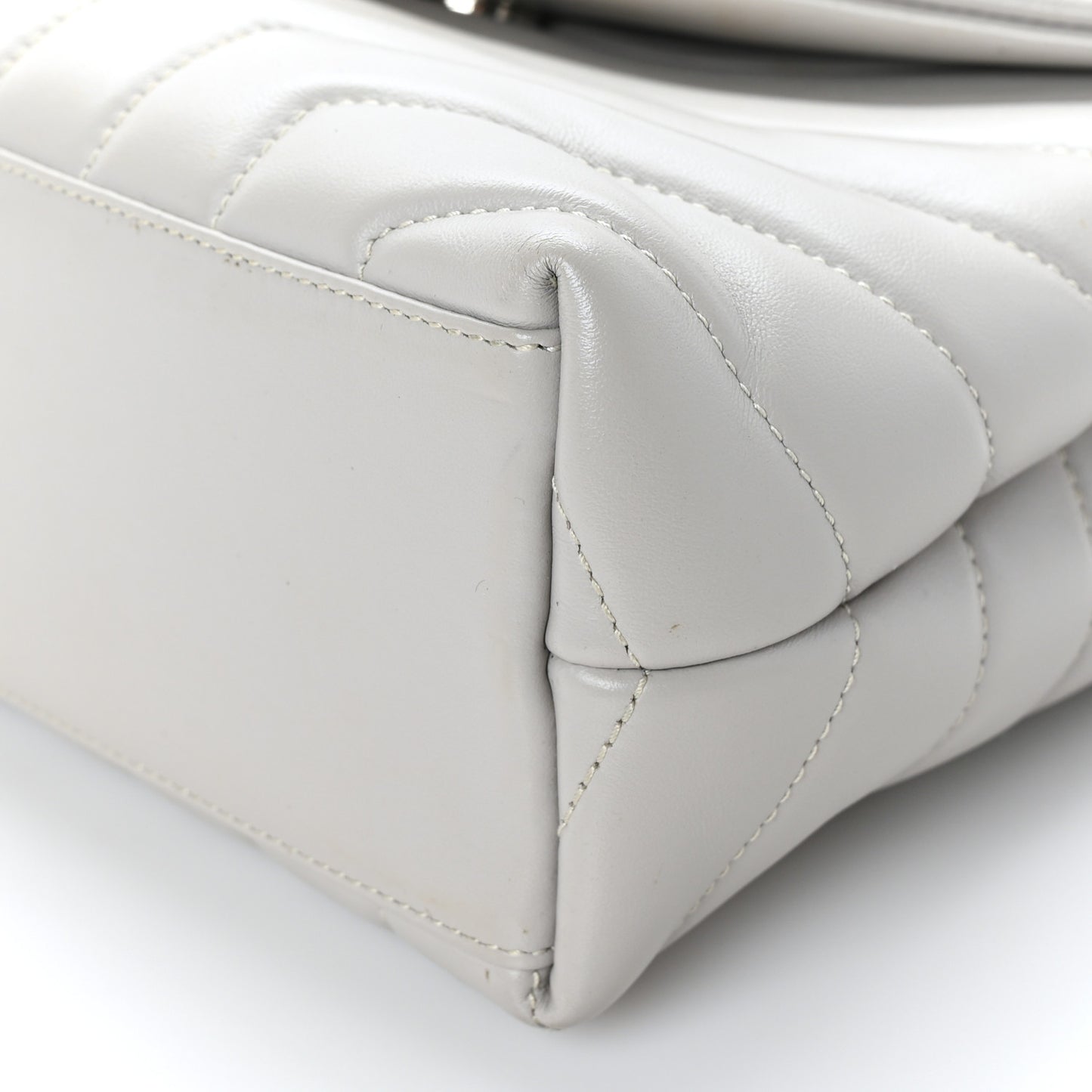 Calfskin Y Quilted Monogram Small Loulou Chain Satchel Granite